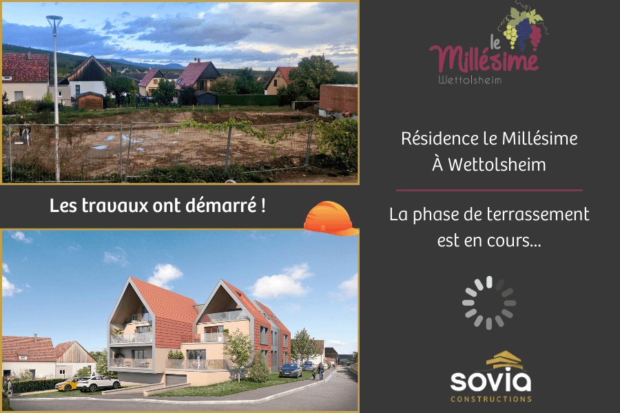 D&eacute;marrage travaux : appartements neufs &agrave; Wettolsheim ! S&eacute;lestat